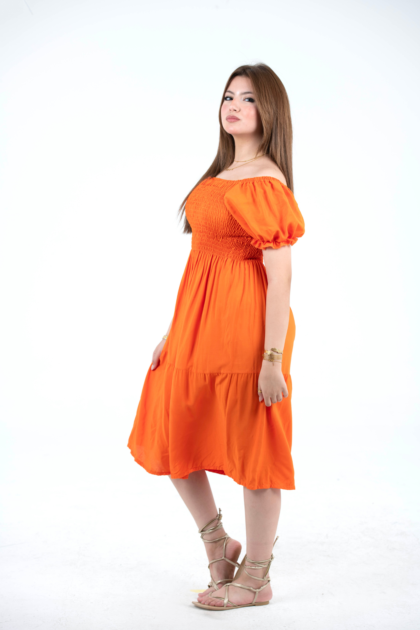 Rayon Short Sleeves Mini Dress