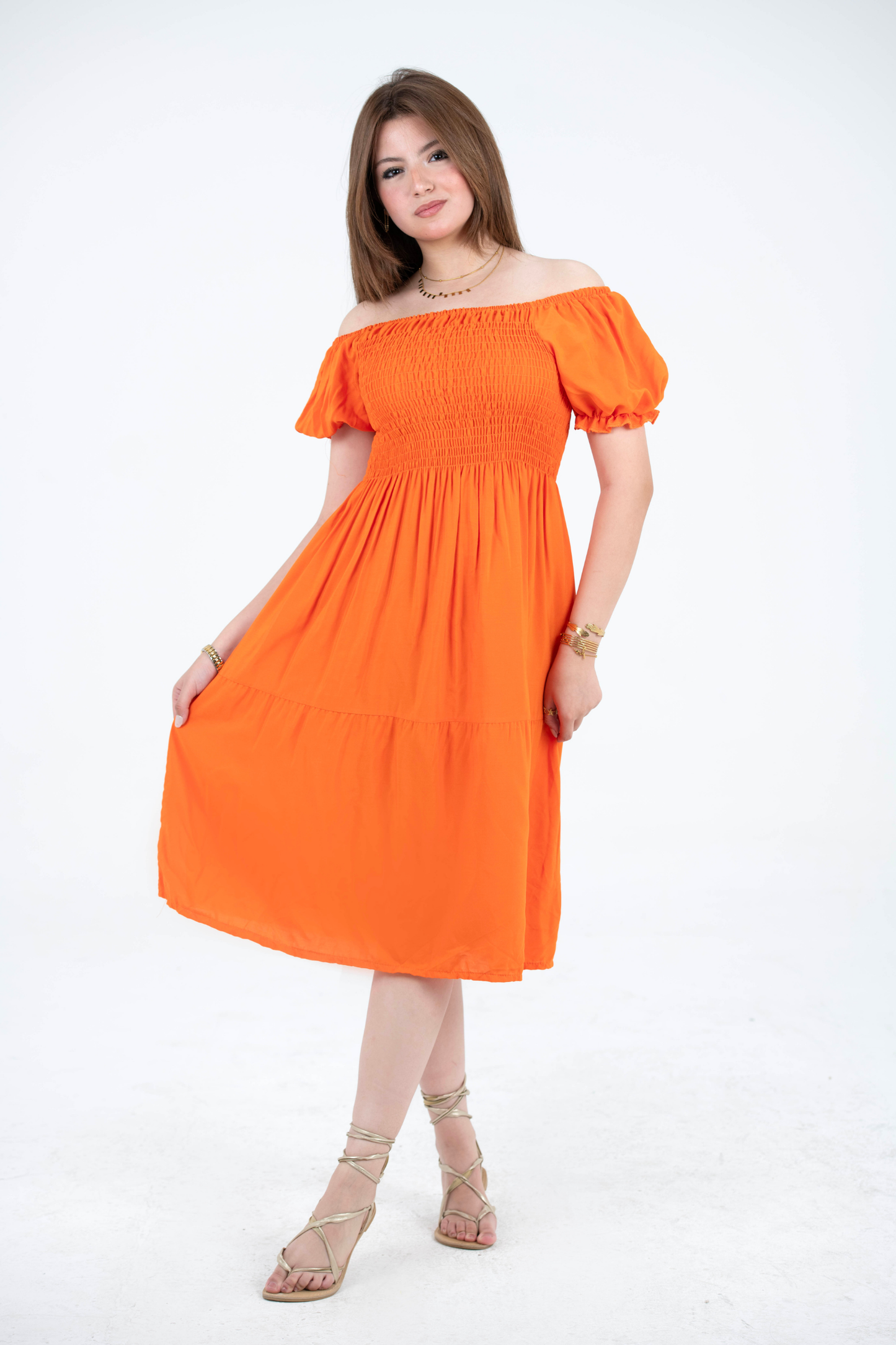 Rayon Short Sleeves Mini Dress