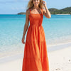 Basic Wear Club | Embroidered Cotton Sleeveless Maxi Dress | Summer Dress for Women