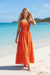Basic Wear Club | Embroidered Cotton Sleeveless Maxi Dress | Summer Dress for Women