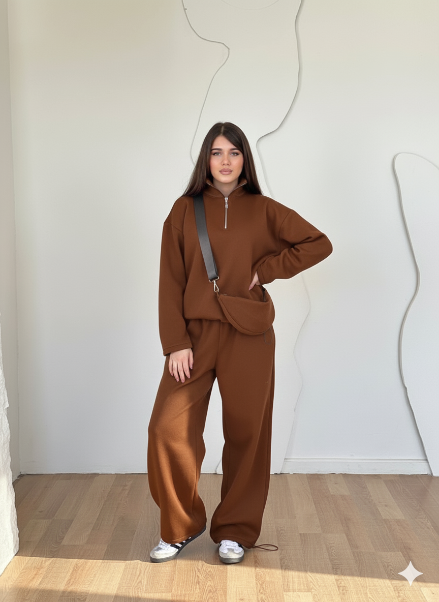 Zip-Up Sweatshirt & Pants Set