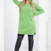Women’s Knit Sweater Dress – Mock Neck, Long Sleeve, Front Pocket