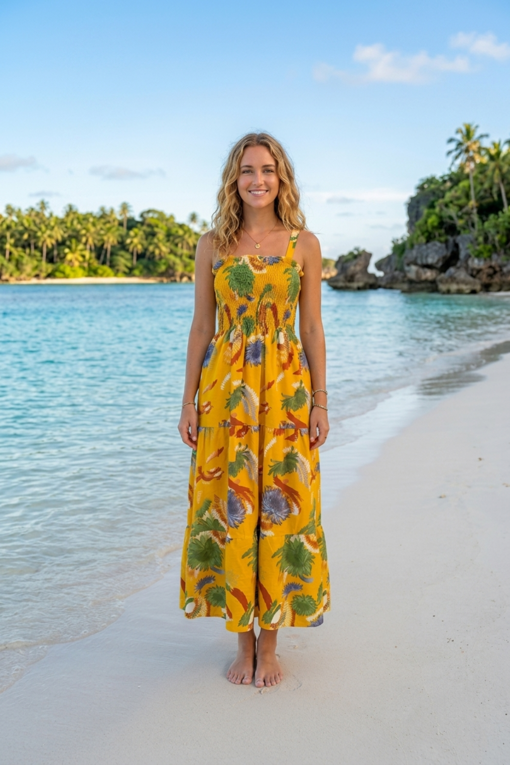 Basic Wear Club | Flory Rayon Cotton Sleeveless Maxi Dress | Summer Dress for Women