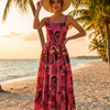 Basic Wear Club | Flory Rayon Cotton Sleeveless Maxi Dress | Summer Dress for Women