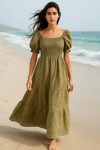 Basic Wear Club | Embroidered Cotton Maxi Dress | Summer Dress for Women