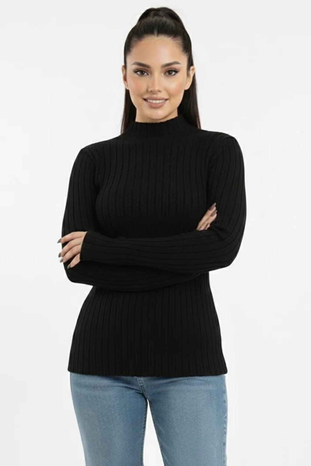 Turtleneck Knit Basic Sweater