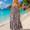 Basic Wear Club | Floral Rayon Cotton Sleeveless Maxi Dress | Summer Beach Dress for Women