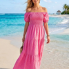 Basic Wear Club | Cotton Embroidered Maxi Dress | Summer Beach Dress for Women
