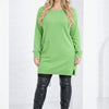 Women’s Knit Sweater Dress – Mock Neck, Long Sleeve, Front Pocket