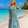 Basic Wear Club | Floral Short Sleeves Maxi Dress | Summer Dress for Women