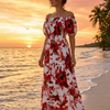 Basic Wear Club | Flory Rayon Cotton Short Sleeves Maxi Dress | Summer Dress for Women