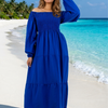 Basic Wear Club | Plain Long Sleeves Rayon Cotton Dress – Casual Summer Dress for Women