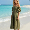 Light Embroidered Cotton Short Sleeves Dress