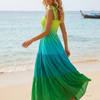 Basic Wear Club | Women's Tie-Strap Tiered Beach Maxi Sundress | One Size (Fits Up to 85 KG)