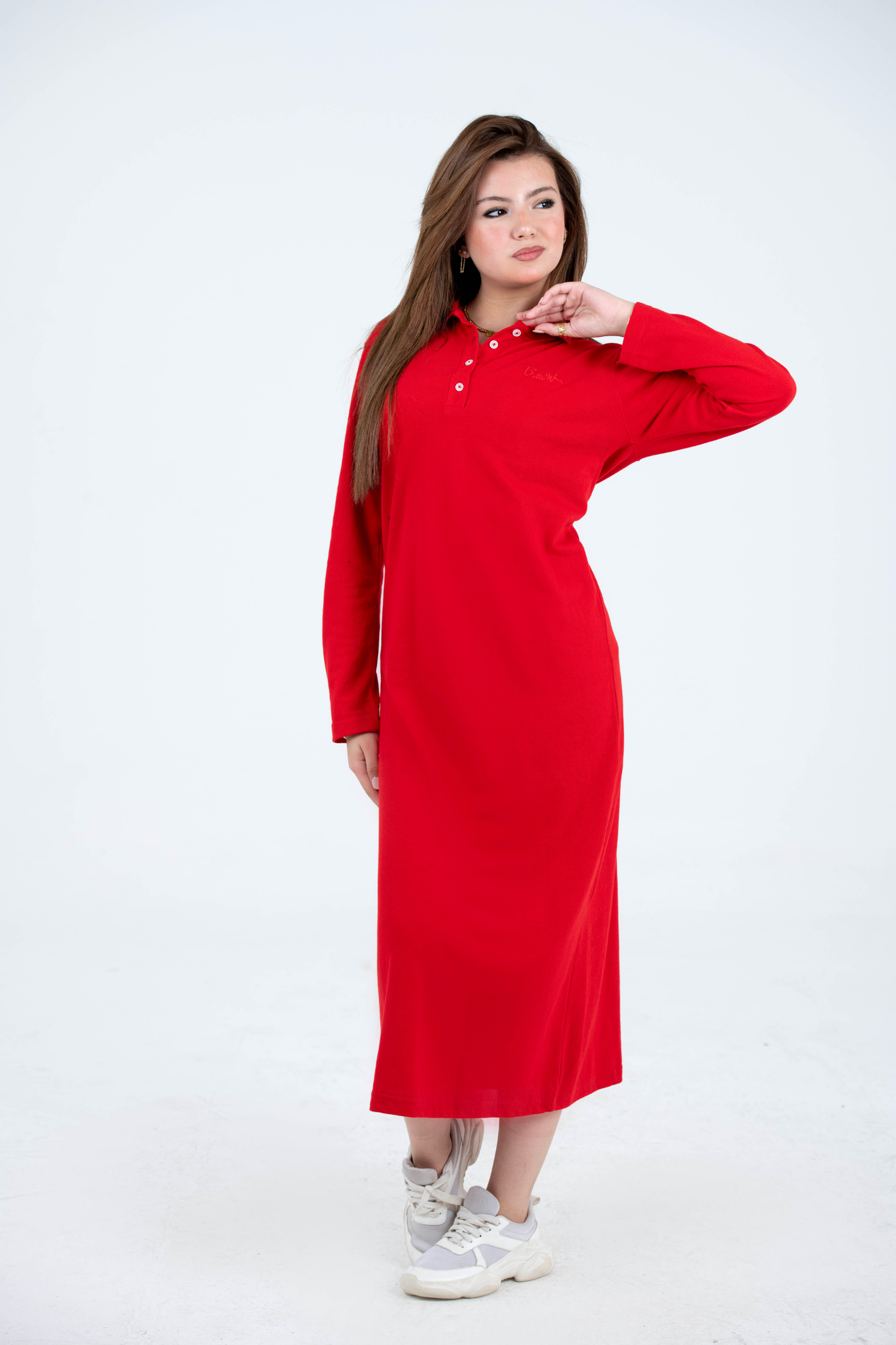 Cotton Polo Long Sleeves Dress