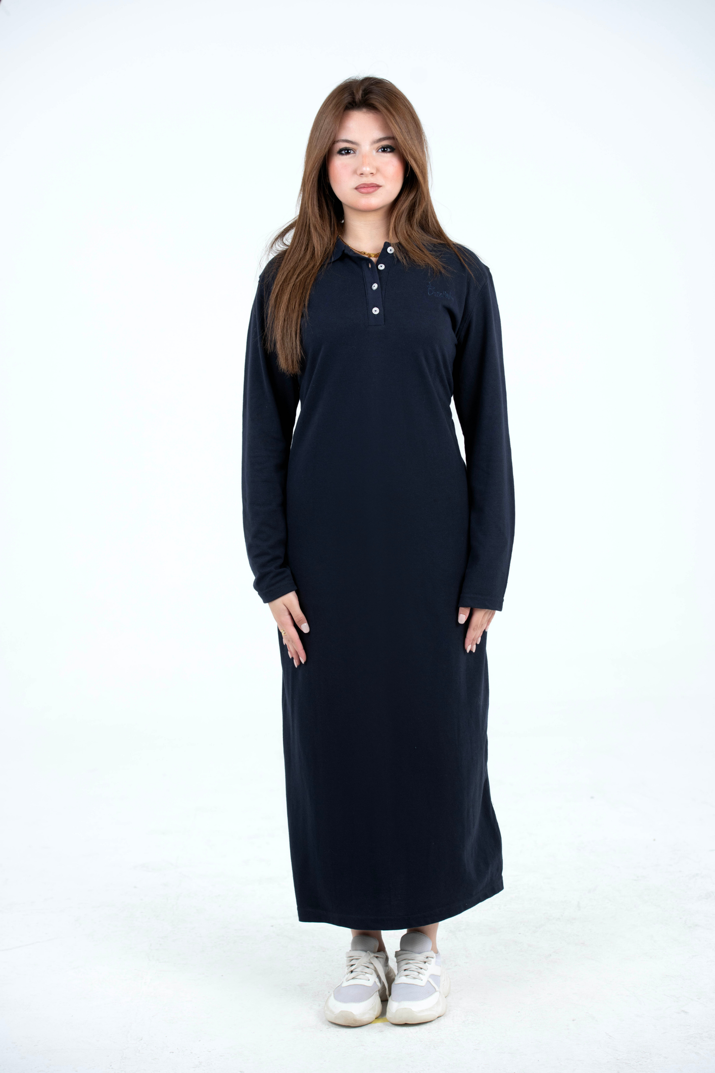 Cotton Polo Long Sleeves Dress