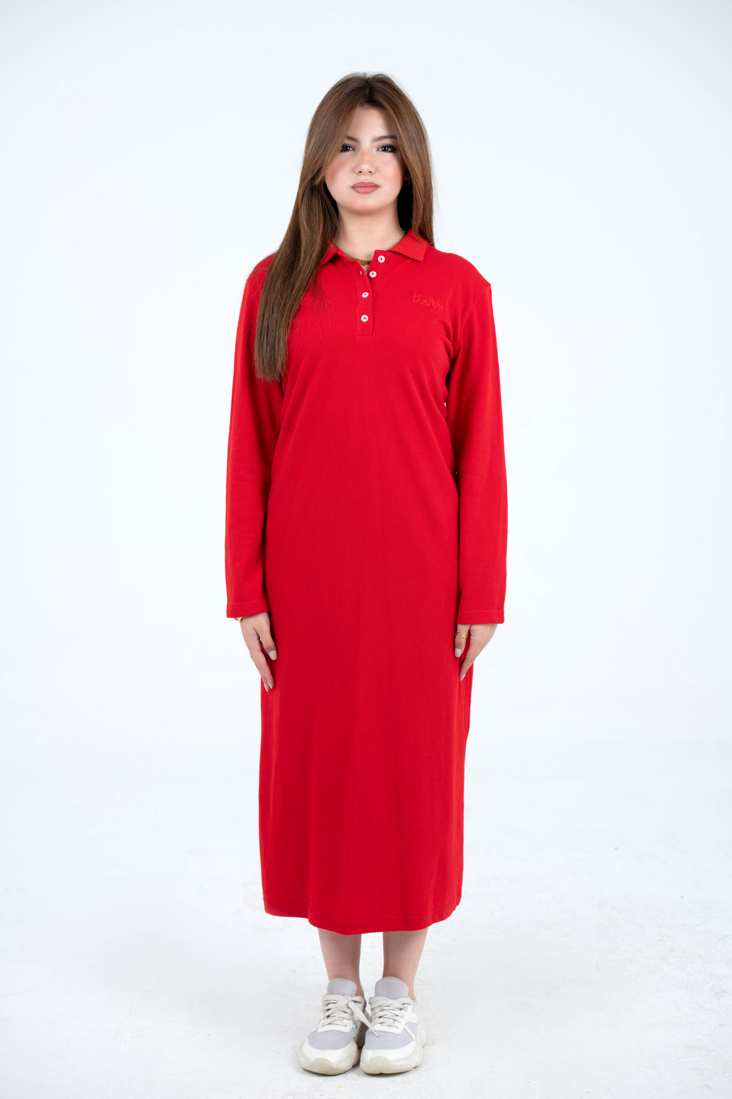 Cotton Polo Long Sleeves Dress