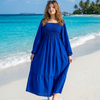 Basic Wear Club | Plain Long Sleeves Rayon Cotton Dress – Casual Summer Dress for Women