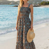 Basic Wear Club | Floral Rayon Cotton Sleeveless Maxi Dress | Summer Beach Dress for Women
