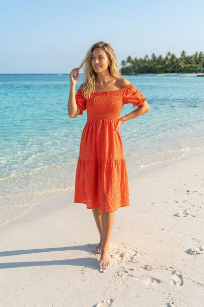 Basic Wear Club | Embroidered Cotton Mini Dress | Summer Beach Dress for Women