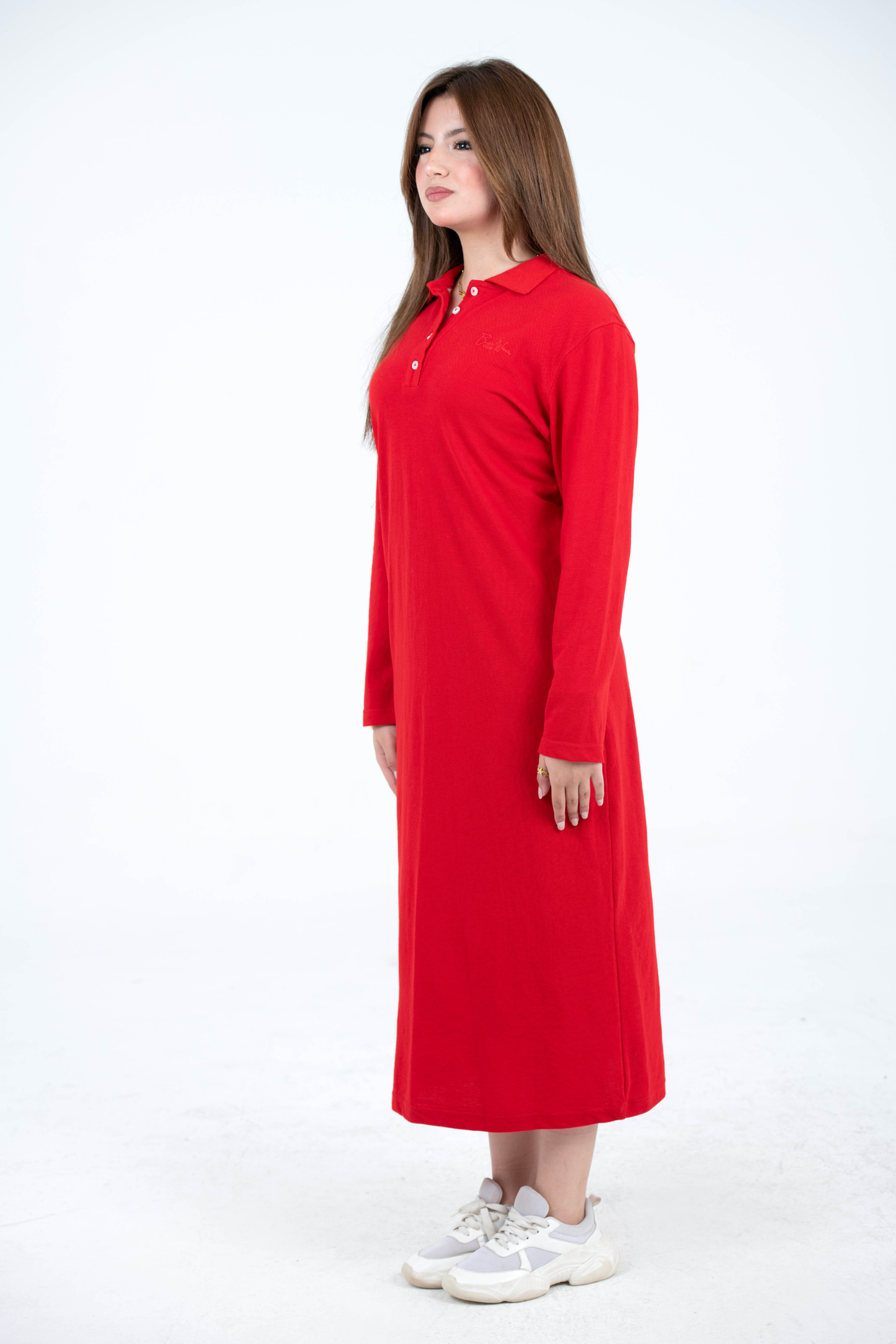 Cotton Polo Long Sleeves Dress