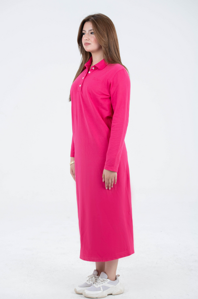 Cotton Polo Long Sleeves Dress
