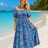 Basic Wear Club | Floral Short Sleeves Maxi Dress | Summer Dress for Women