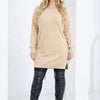 Women’s Knit Sweater Dress – Mock Neck, Long Sleeve, Front Pocket