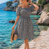 Basic Wear Club | Basic Floral Short Sleeves Mini Dress | Summer Dress for Women