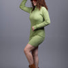 Basic Wear Club | Dress | Cotton |High Neck | Mint Green | Knit Mini Dress