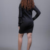 Basic Wear Club | Dress | Cotton |High Neck | black | Knit Mini Dress