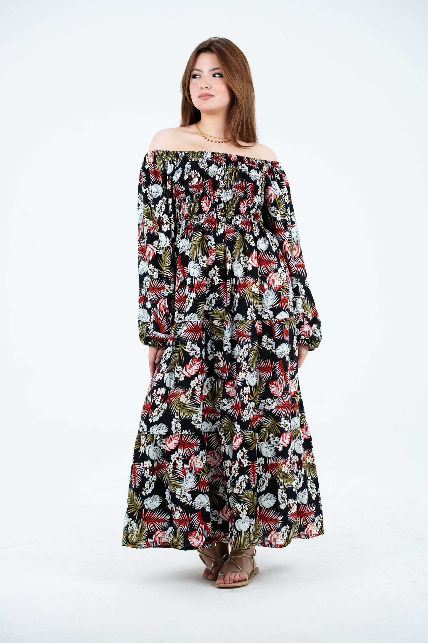 Basic Wear Club | Floral Rayon Short Sleeves Dress