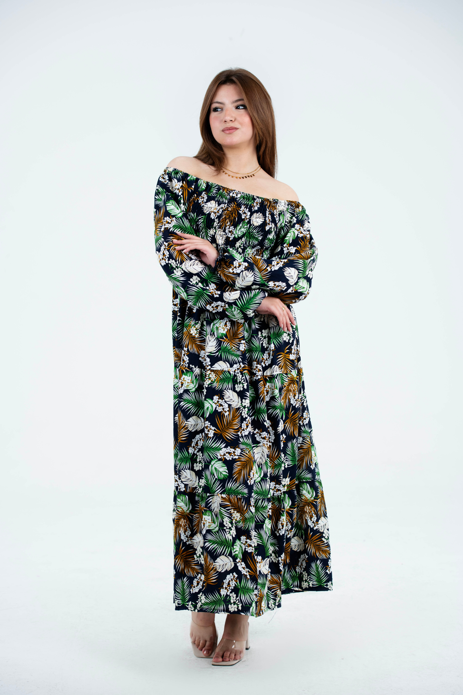 Basic Wear Club | Floral Rayon Short Sleeves Dress