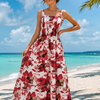 Basic Wear Club | Flory Rayon Cotton Sleeveless Maxi Dress