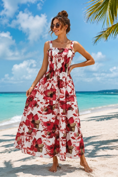 Basic Wear Club | Flory Rayon Cotton Sleeveless Maxi Dress