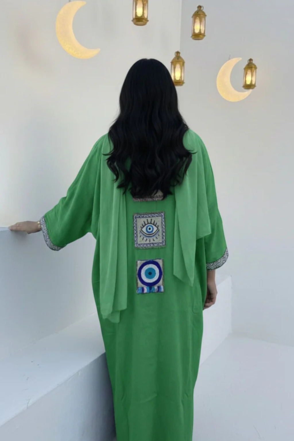 Basic Wear Club | Geometric Trim Open Kaftan | Cardigan