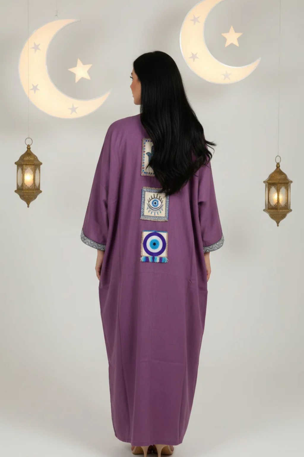 Basic Wear Club | Geometric Trim Open Kaftan | Cardigan