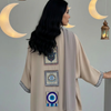 Basic Wear Club | Geometric Trim Open Kaftan | Cardigan