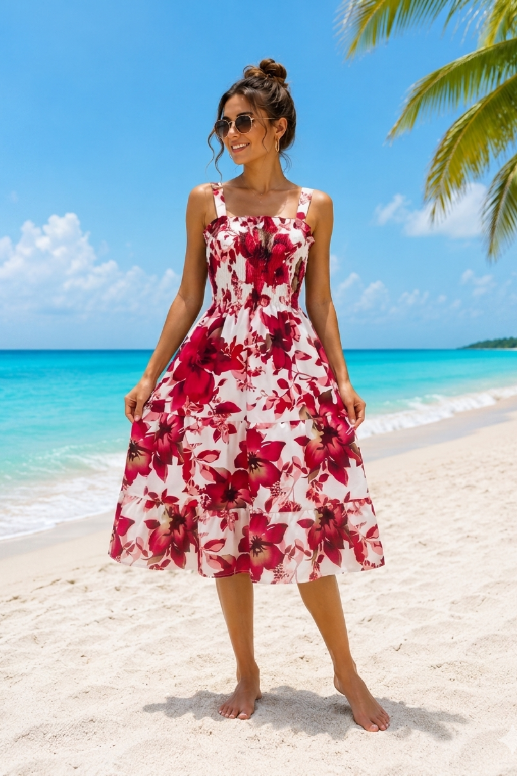 Basic Wear Club | Mini Flory Sleeveless Rayon Cotton Dress