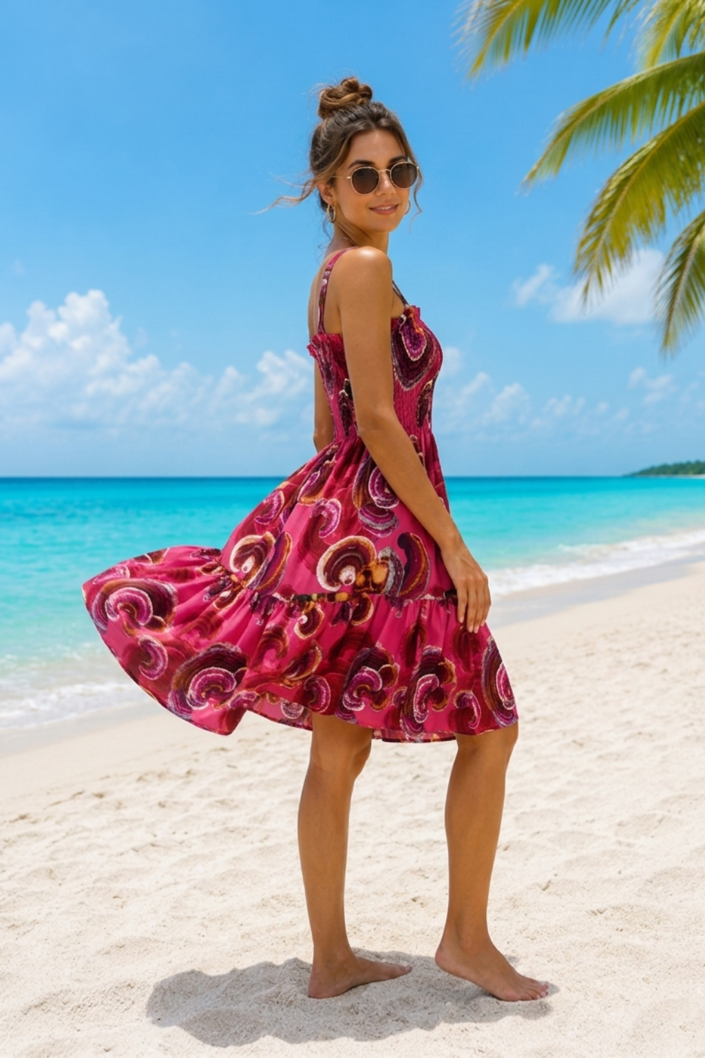 Basic Wear Club | Mini Flory Sleeveless Rayon Cotton Dress