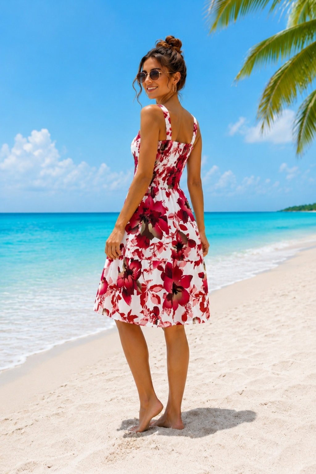 Basic Wear Club | Mini Flory Sleeveless Rayon Cotton Dress