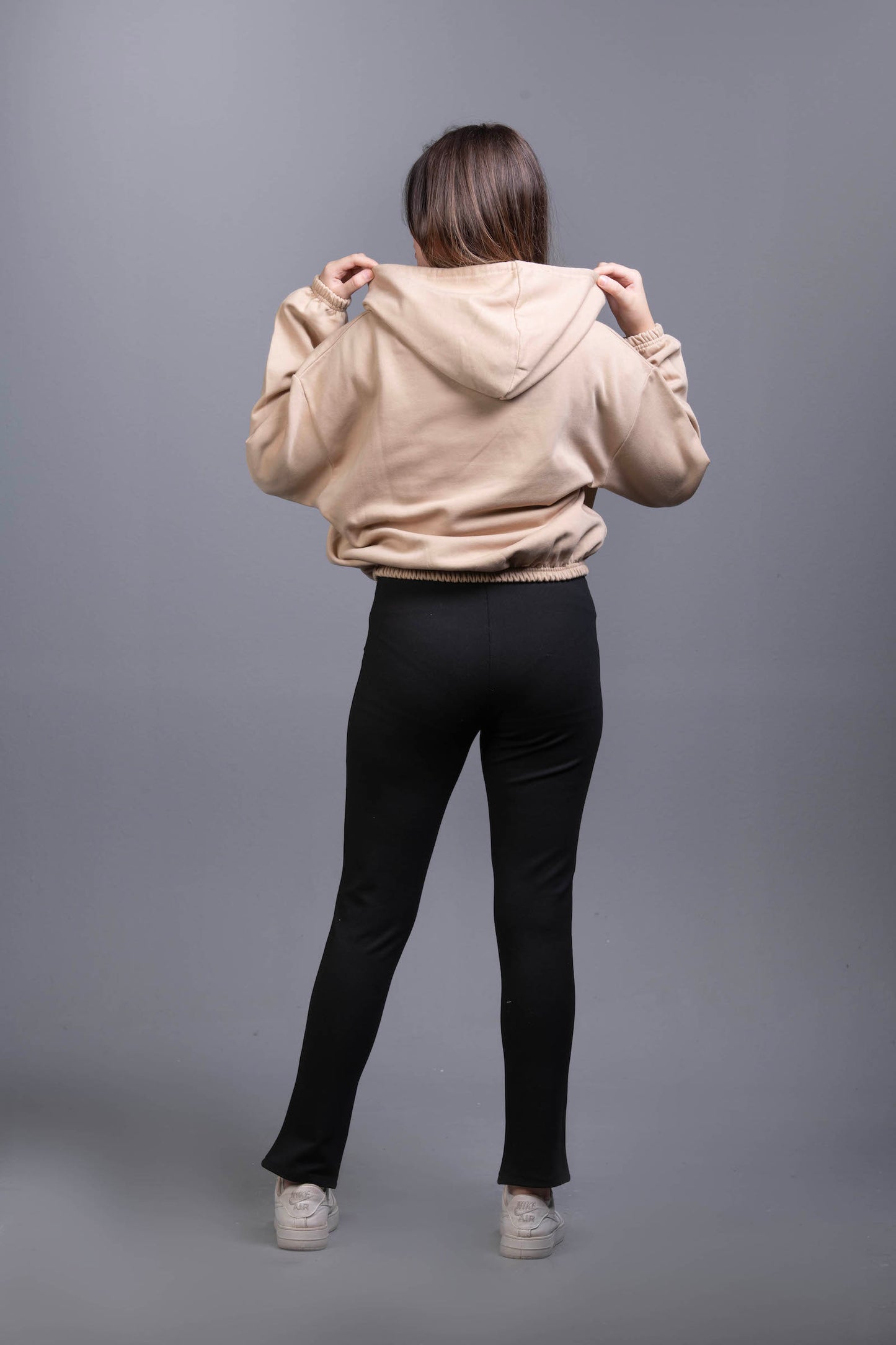 beige Cozy Melton Hoodie – Oversized