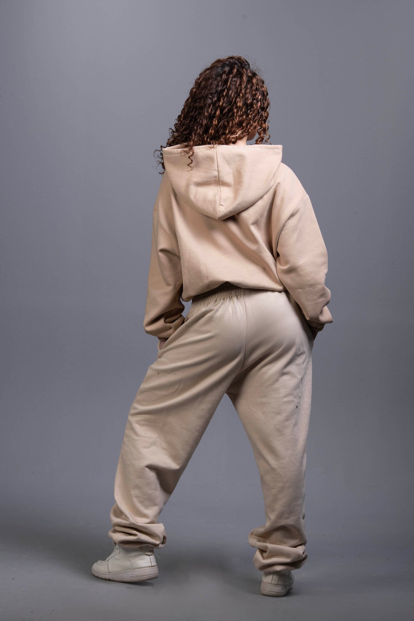 beige Cozy Melton Hoodie – Oversized