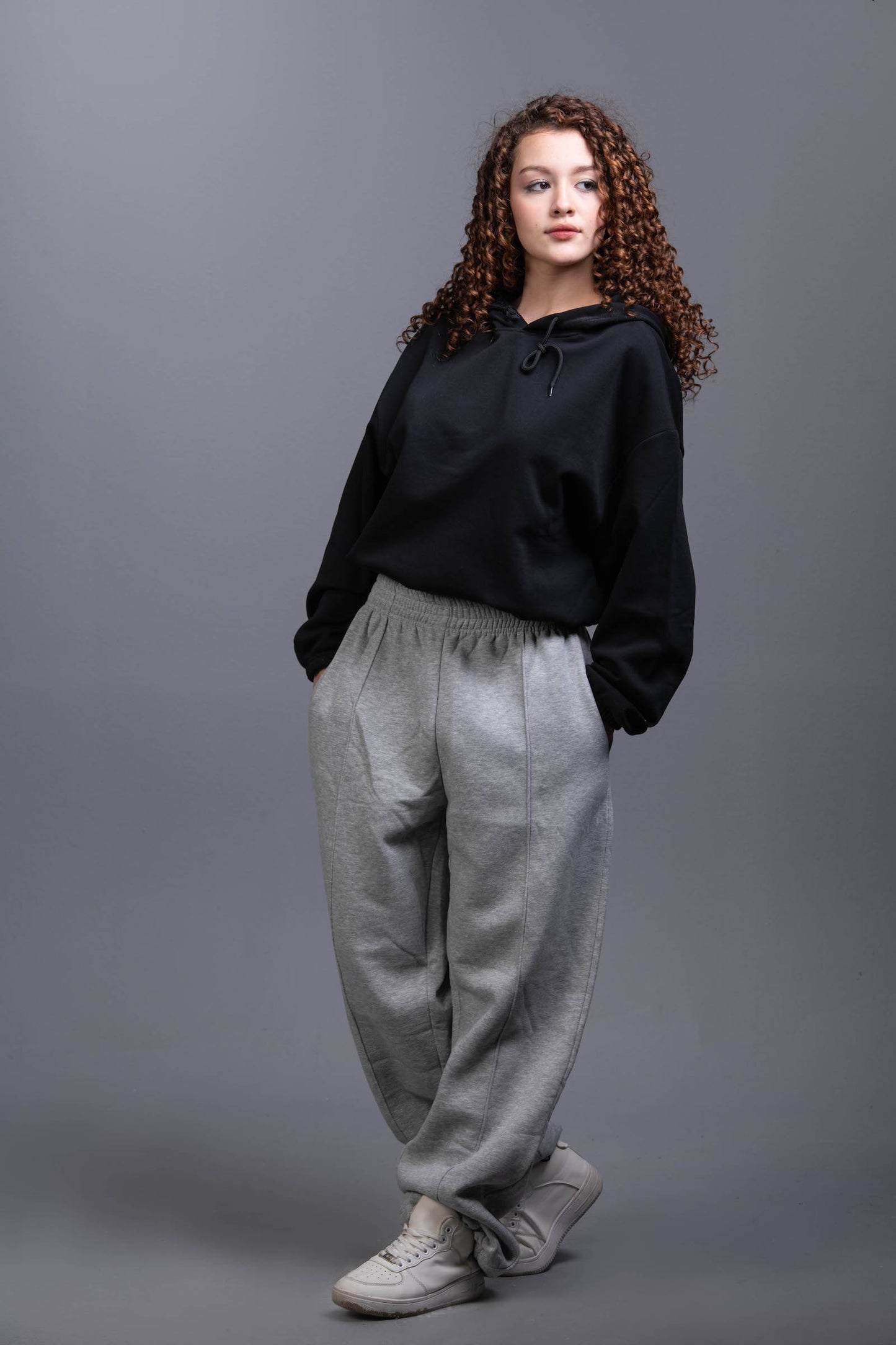 black Cozy Melton Hoodie – Oversized