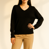 Black Classic V-Neck Knit Sweater
