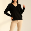 Black Classic V-Neck Knit Sweater
