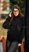 Black Cotton Hoodie