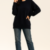 Black Essential Soft Knit Pullover Over Size Sweater