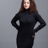 Basic Wear Club | Dress | Cotton |High Neck | Black Knit Mini Dress