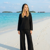 Black Knitted Cotton Beach Set | Basic Wear Club